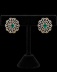 Diamond Earrings with changeable Natural Emeralds/Rubies