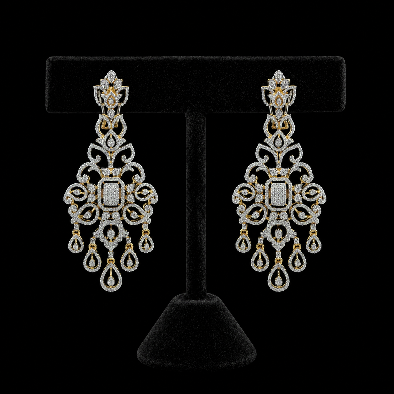 Diamond Earrings with Natural Emeralds and Rubies