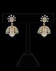 Diamond Earrings with Natural Pearl Drops