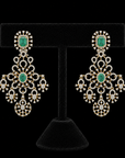 Diamond Earrings with changeable Natural Emeralds and Rubies