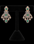 Diamond Earrings with changeable Natural Emeralds and Rubies