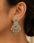 Diamond Earrings with changeable Natural Emeralds and Rubies