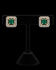 Diamond Earrings with Natural Emeralds