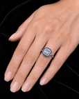 Diamond Ring With Natural Aquamarines And Blue Sapphires