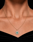 Diamond Pendant with Natural Emeralds