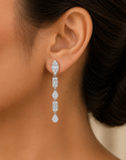 Diamond Earrings with Natural Baguette