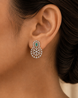 Diamond Earrings With Natural Emeralds