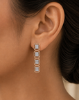 Diamond Earrings With Natural Baguette