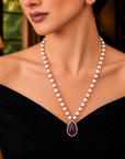 4 In 1 Diamond Necklace With Natural Rubies/Emeralds/Yellow Sapphires/Blue Sapphires/Tanzanite and Pearls.