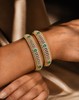 Diamond Bangles With Natural Emeralds