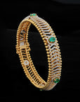 Diamond Bangles With Natural Emeralds