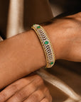 Diamond Bangles With Natural Emeralds