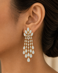 Long Diamond Chandelier Earrings