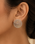 Diamond Concentric Open Work Stud Earrings