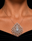Diamond Pendant with changeble natural emeralds/rubies