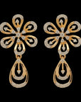 Floral Design Diamond Earrings