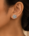 Floral Shaped Diamond Earrings
