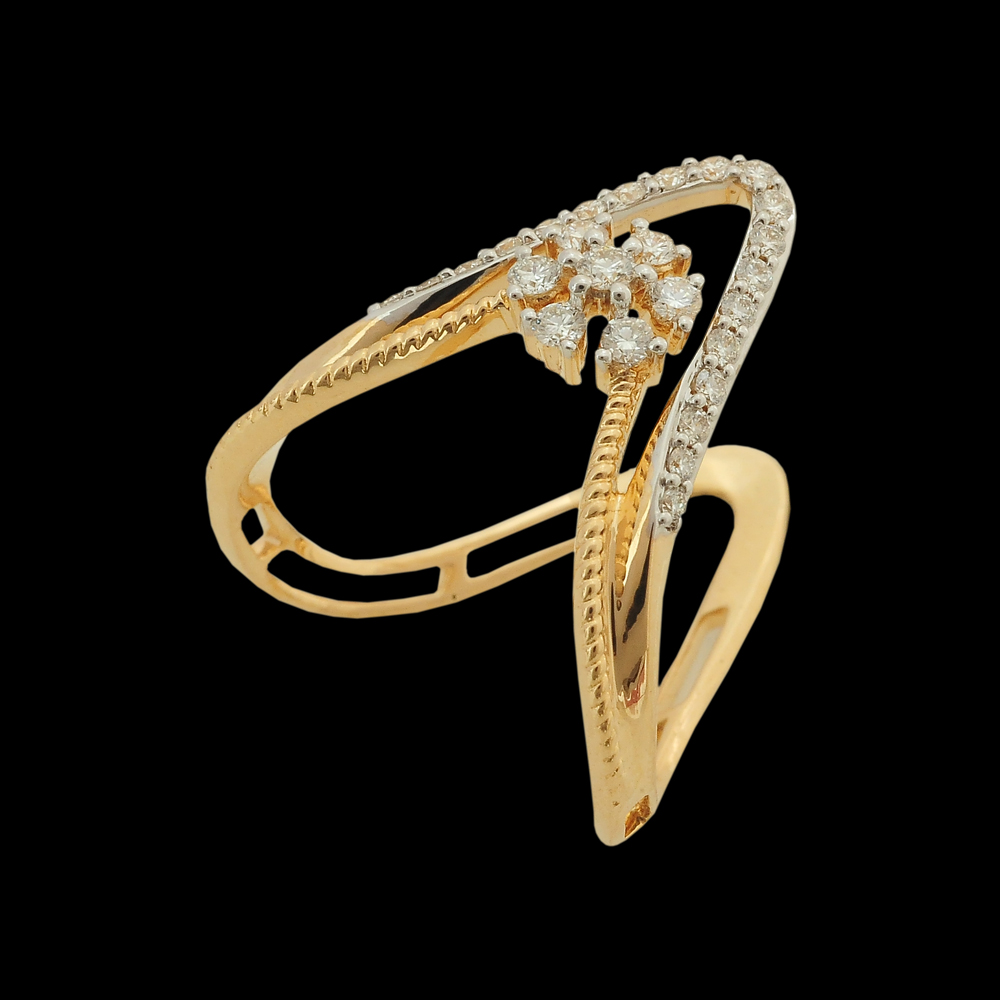 22K Gold Vanki Ring with Cz & Color Stones - 235-GVR406 in 5.700 Grams-demhanvico.com.vn