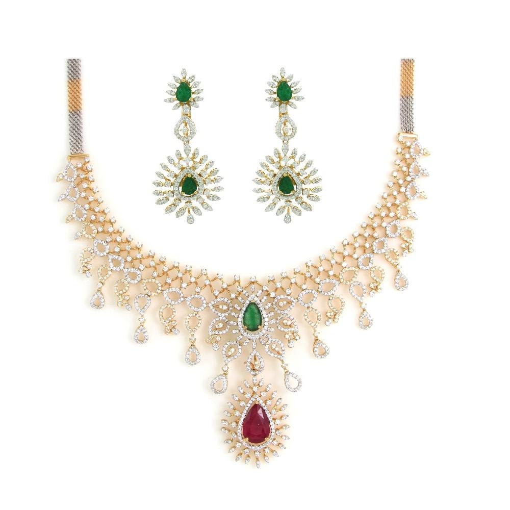 3 in 1 Multi-way Diamond Necklace Earrings Set