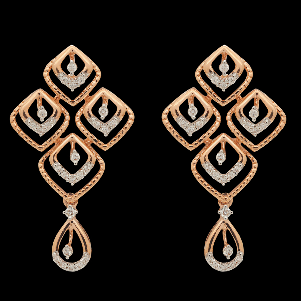Haram Necklace & Earrings Set Made of Gold & Diamond
