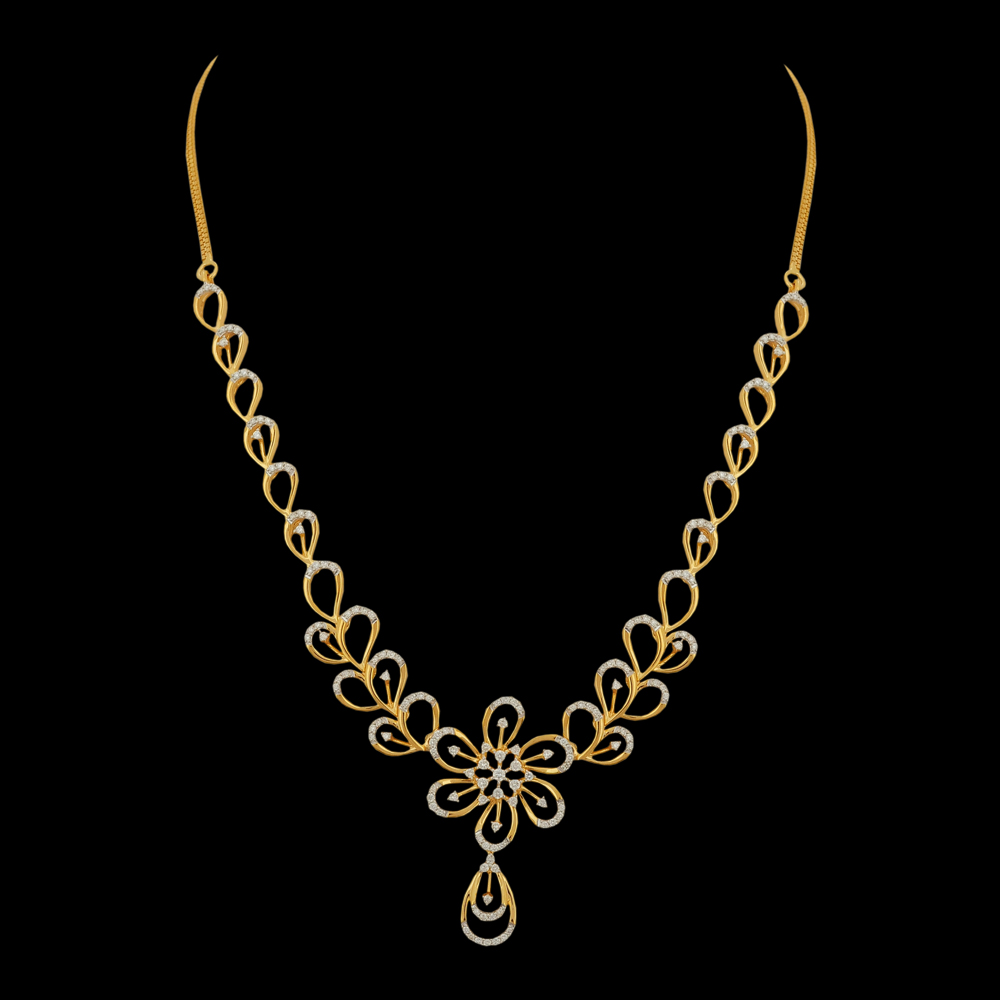 Floral Design Diamond Necklace