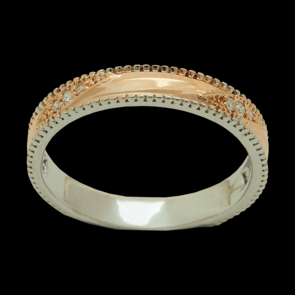 Gold and Diamond Wedding Band (Ring) (South Indian)