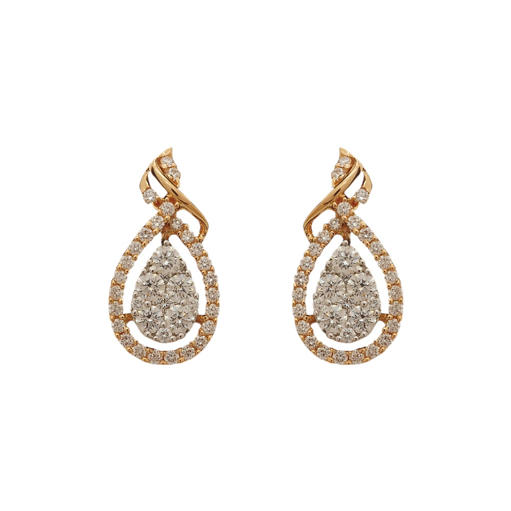 Classy Droplet Diamond Pendant And Earrings Set