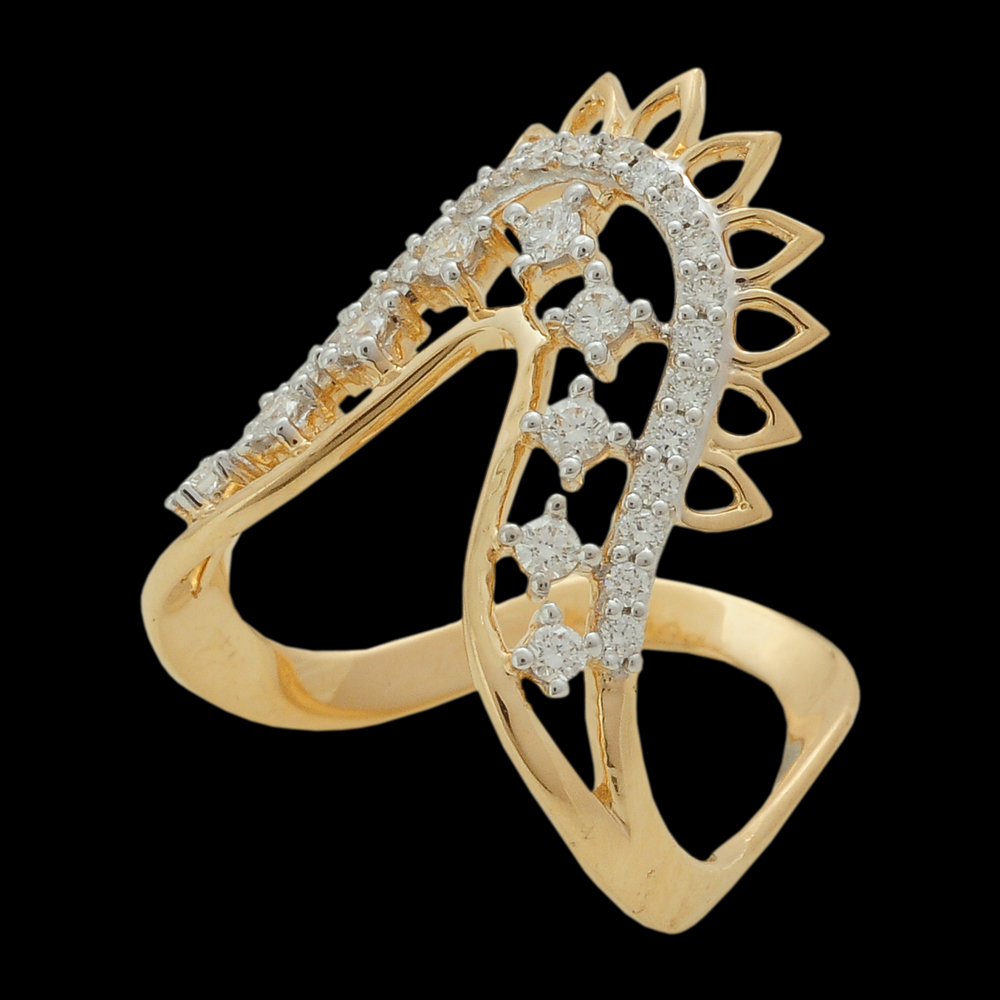 EVVS Diamond Studded Ring on 18K Gold Base