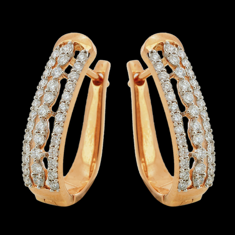 Clip-on Hoop Diamond Earrings