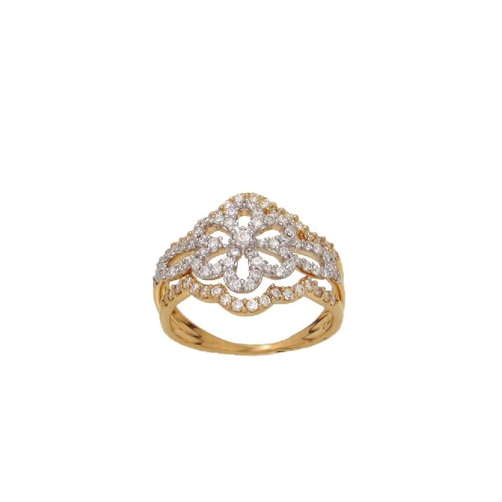 Broad Floral Diamond Ring