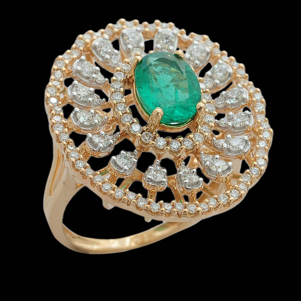 Phenomenal Diamond And Emerald Ring
