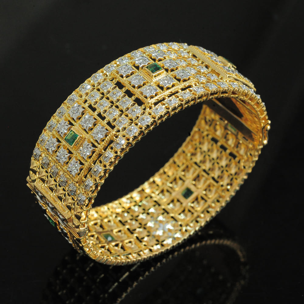 Diamond Bracelets with Natural Emeralds