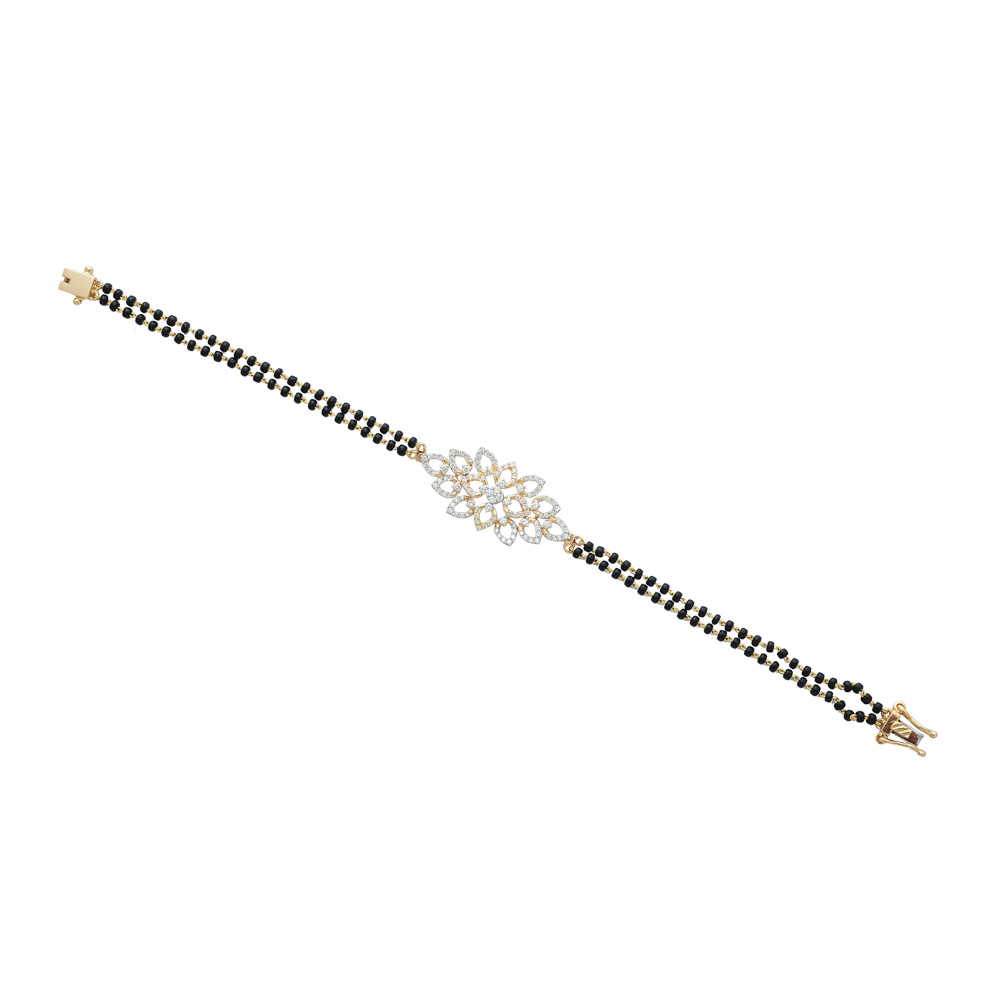 Black Beads and Diamond Bracelet 17133