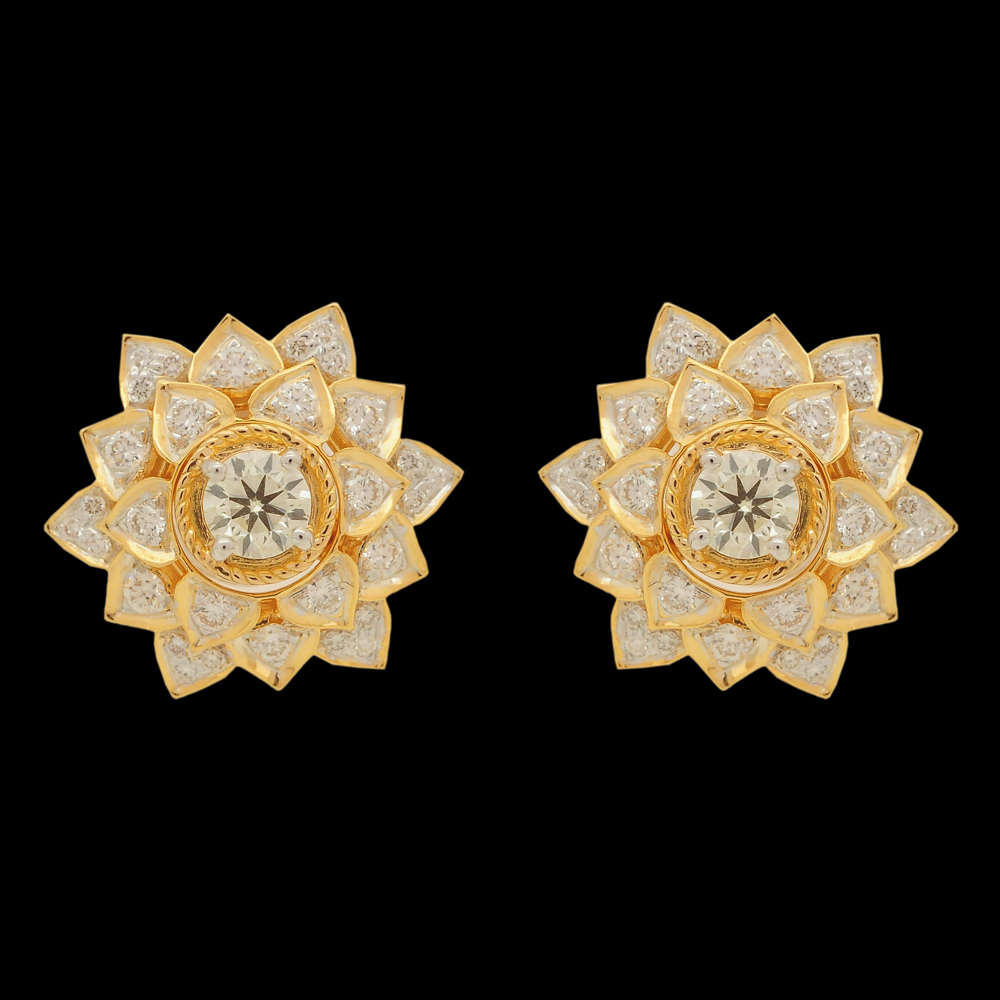 Lotus Design Diamond Studs