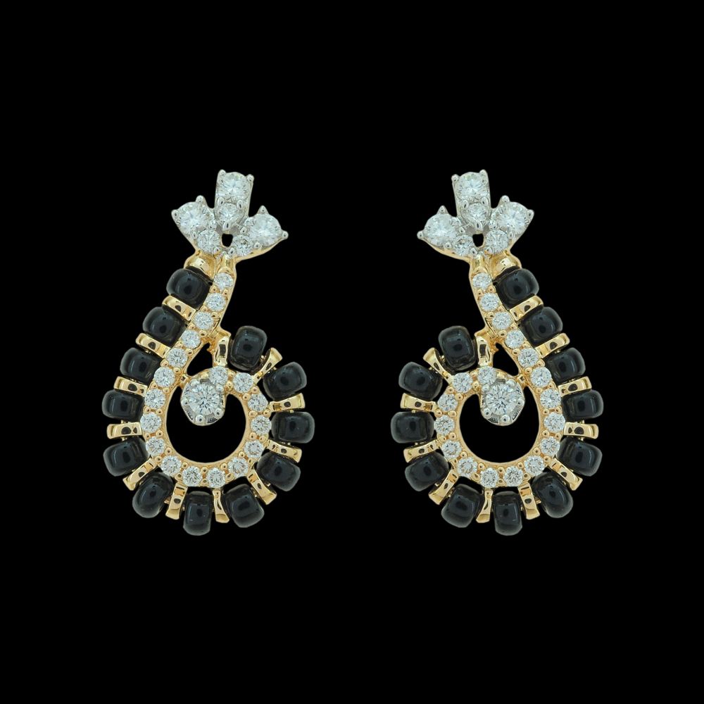 VVS Diamond Top Earrings in 18k Yellow and White Gold