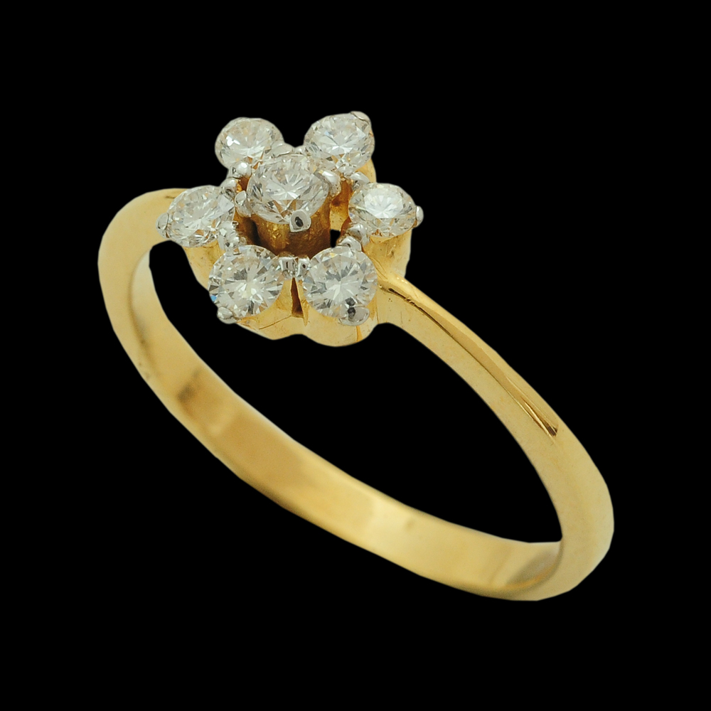 Gold and Diamond Veli Ungaram/Ring Designed in South Indian Style