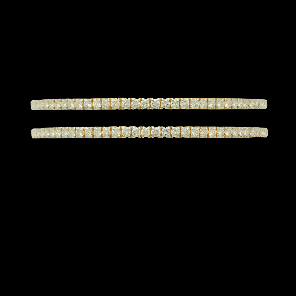 Andhra/South Indian Close Setting Bangles made of Gold and Diamond