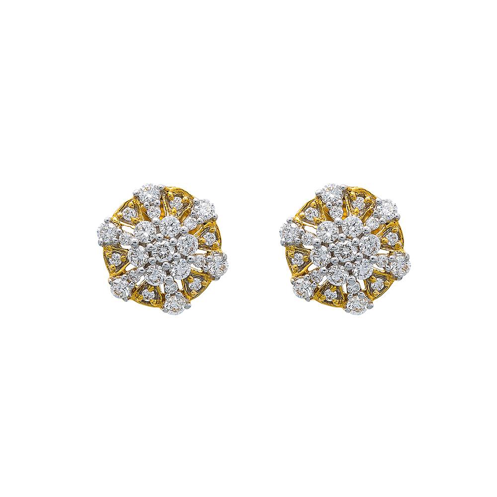 Diamond Hexagon Stud Earrings