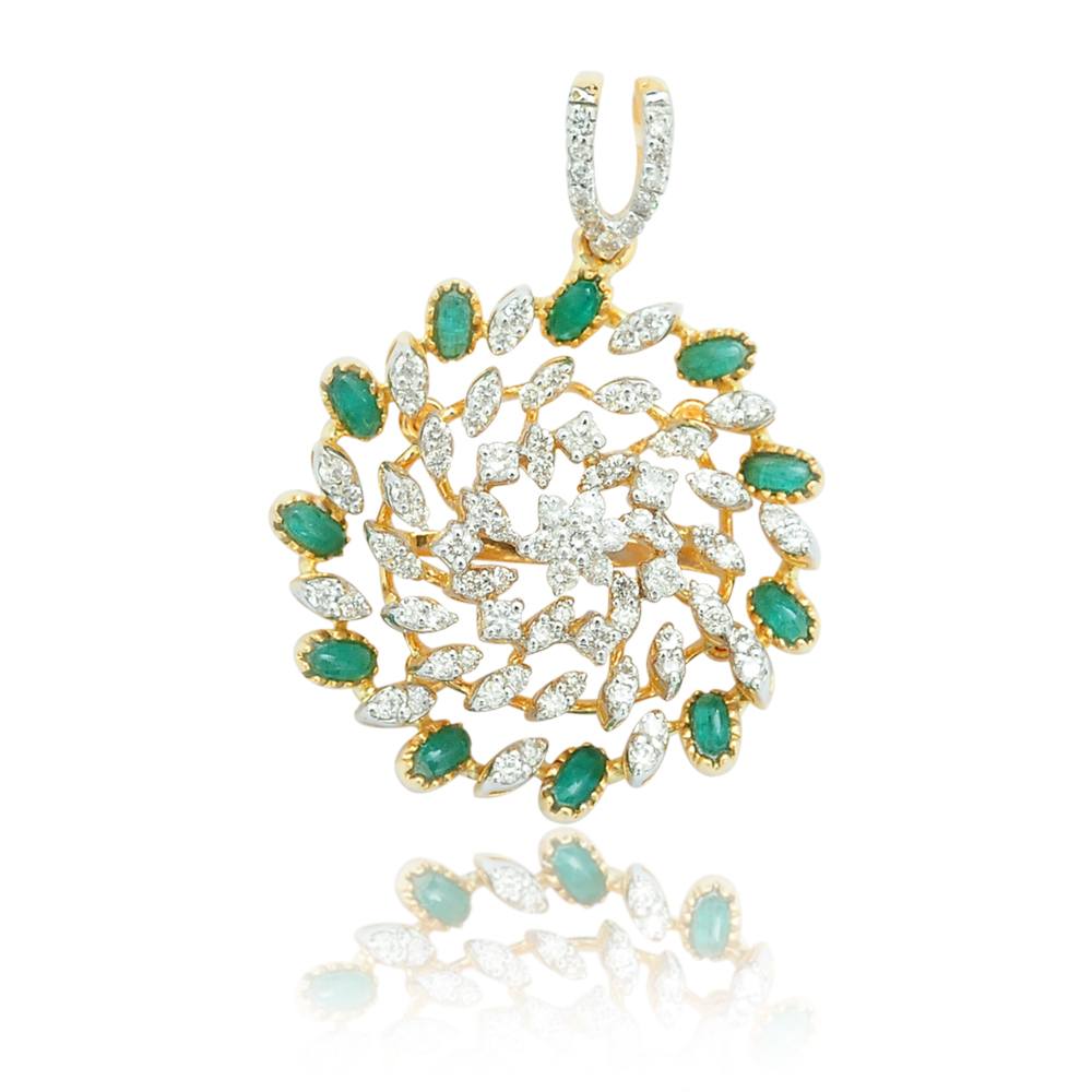 Emerald Diamond Pendant 
