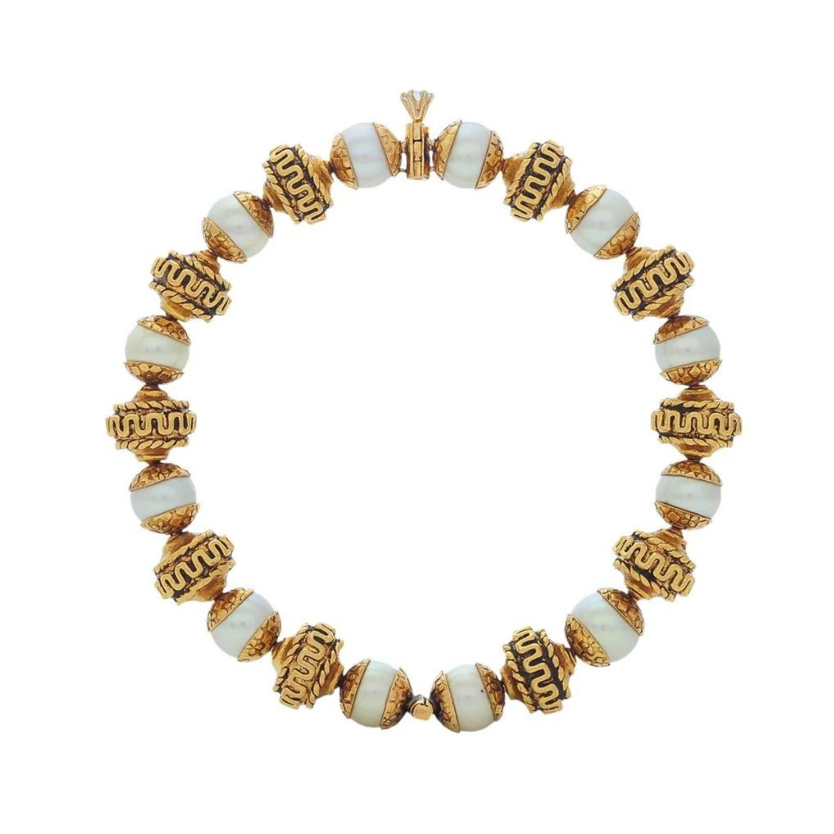 Template Gold Bracelet with South Sea Pearls.