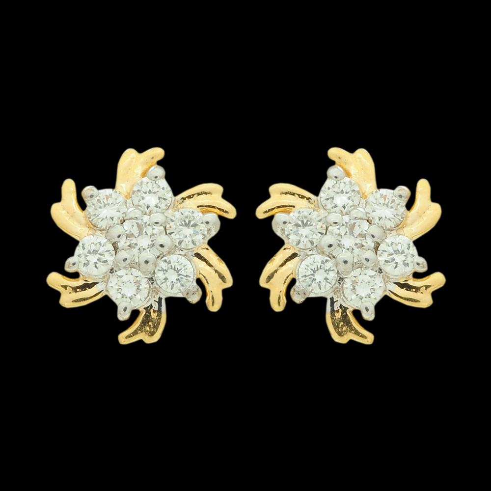 Gold and Diamond Earrings (Studs)