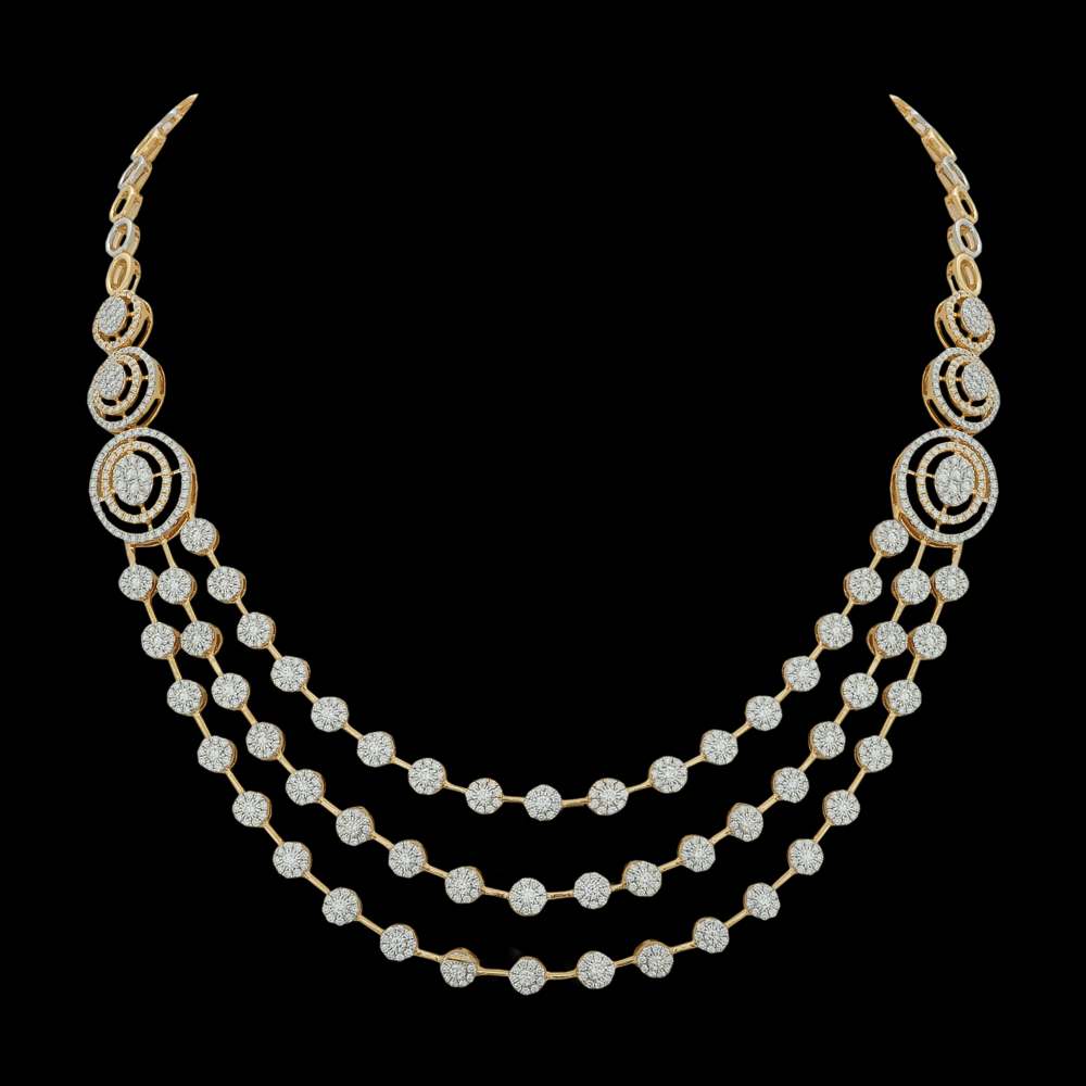 18K Gold & EVSS Diamond (Haramu) Necklace and Earrings Set