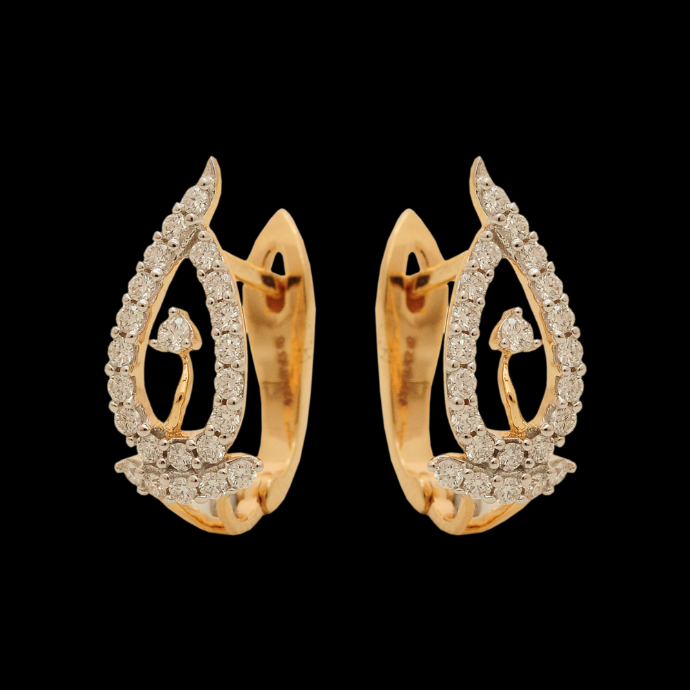Intricate Diamond Clip-on Earrings