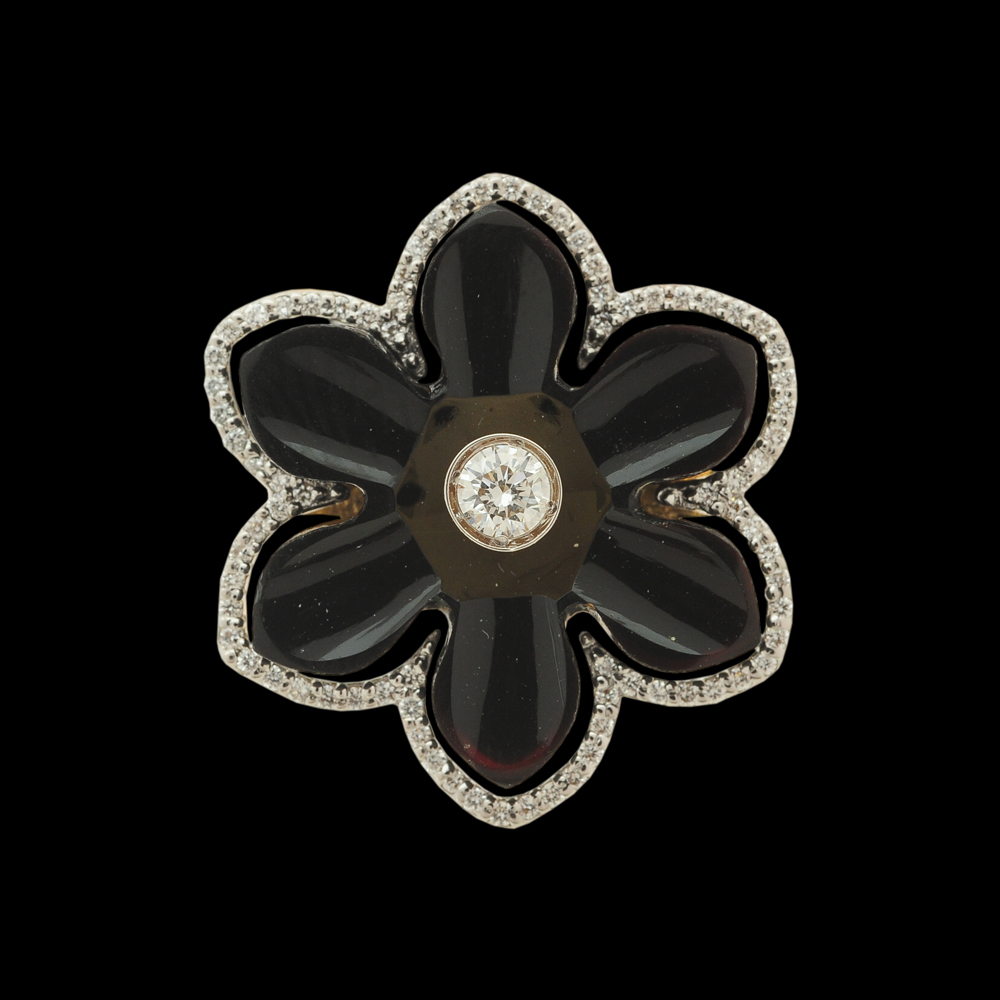Pendant made of Black Onyx, Diamonds and Gold