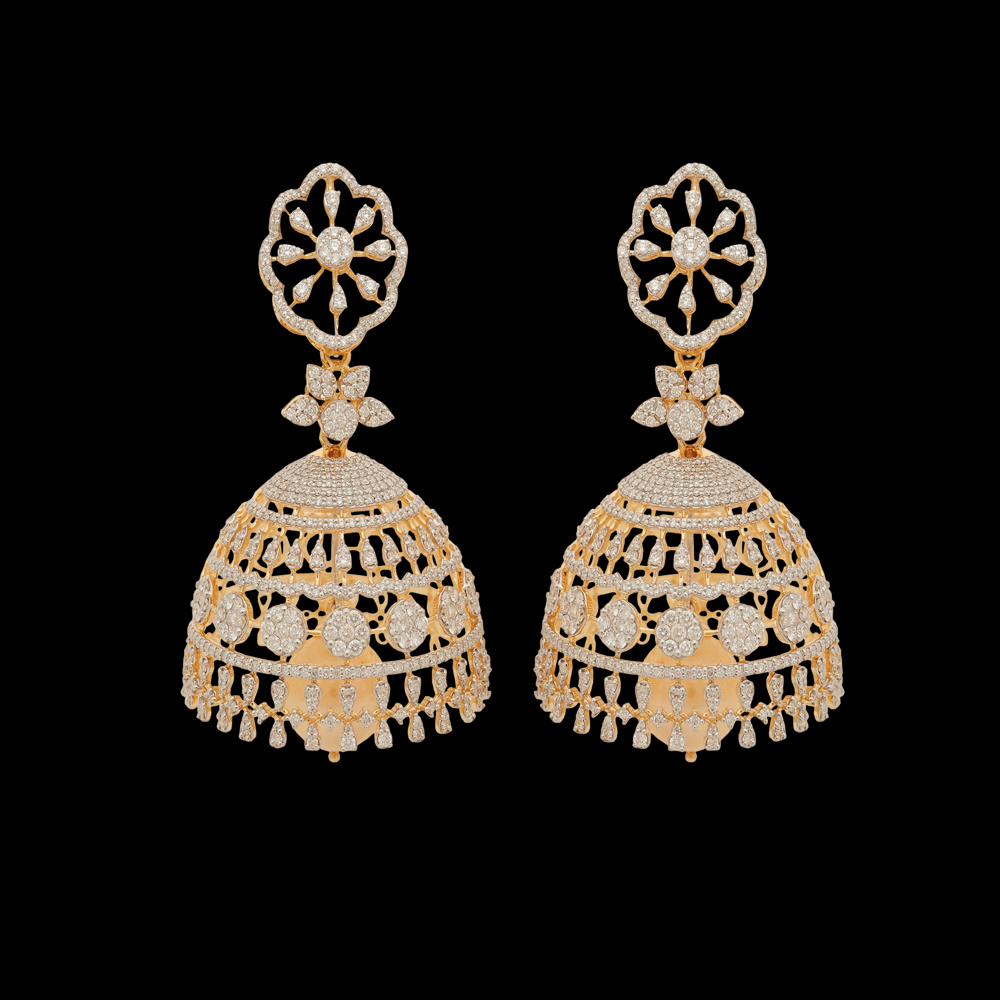 Gold and Diamond (Mini Jhumki) Earrings