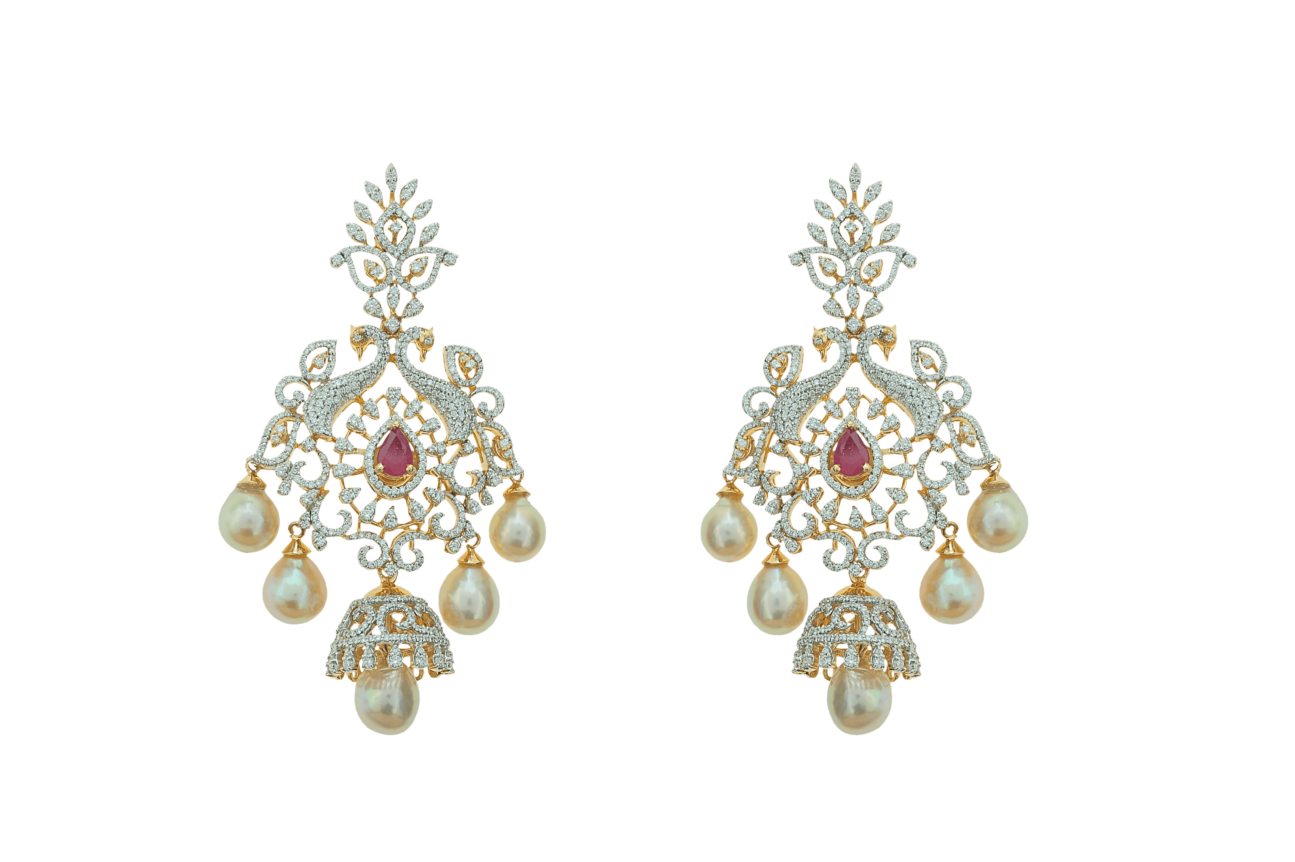 Detachable Chandbali Diamond Earrings