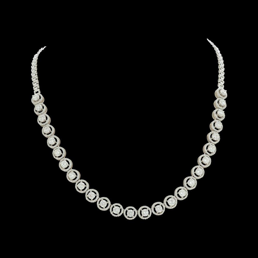 Solitaire Diamond Necklace With Halo