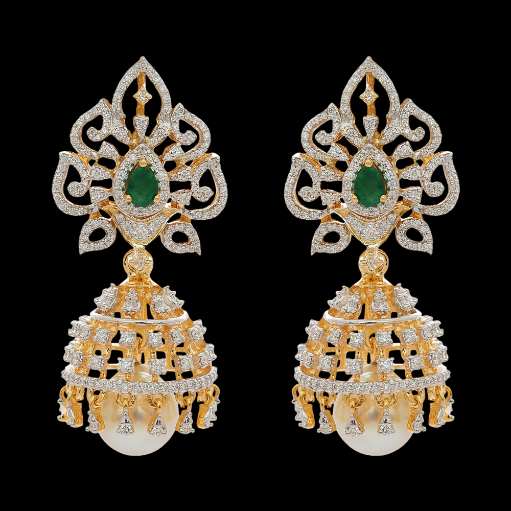 Elegant Emerald And Ruby Earrings 17283