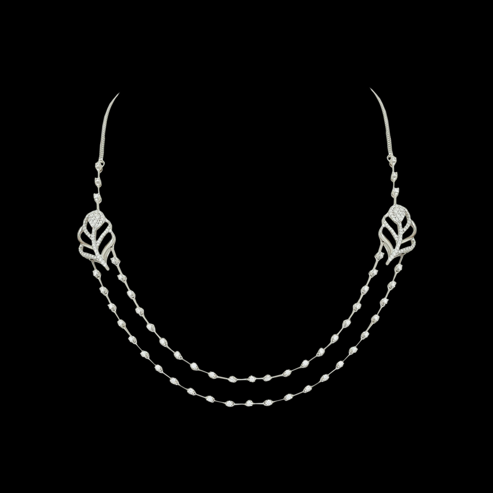 Diamond Leaf Design Necklace 