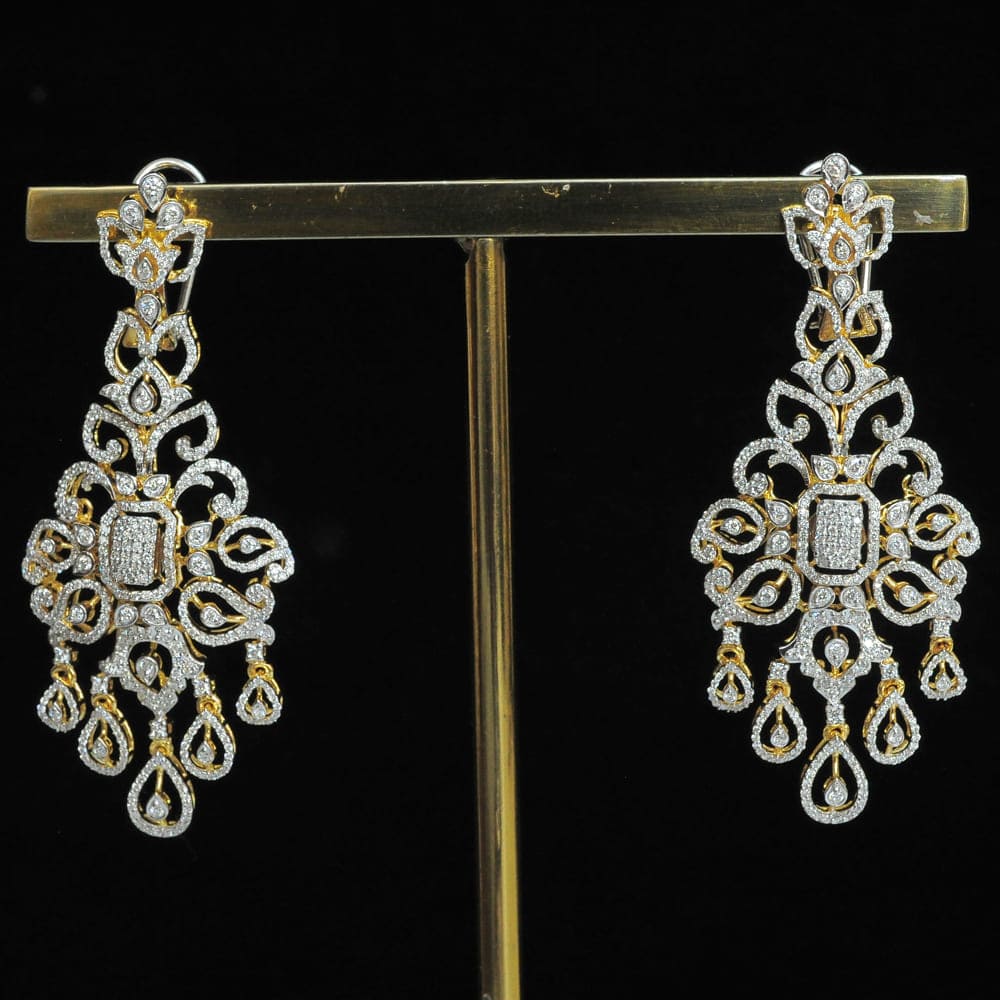 Diamond Earrings with Natural Emeralds and Rubies.